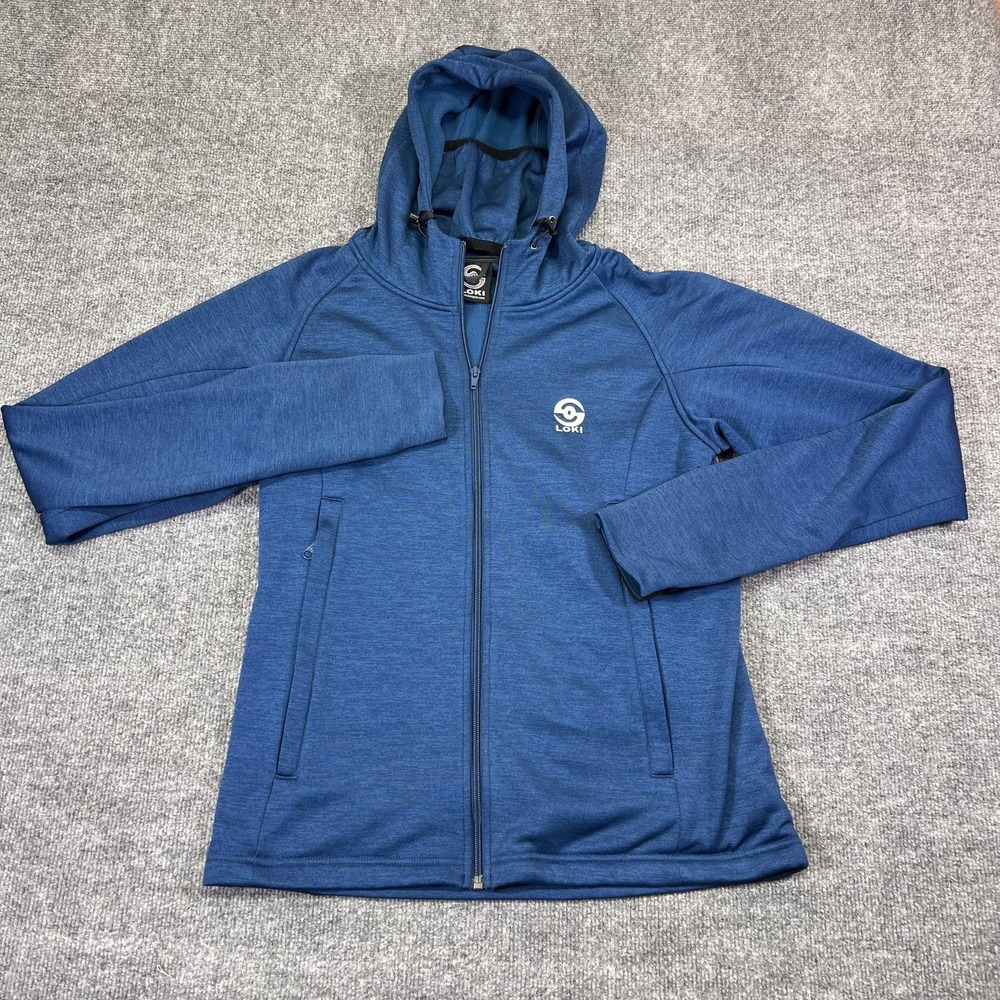 Loki Hoodie Mens Medium Blue Full Zip Fleece Lined Pockets Outdoor Jacket
